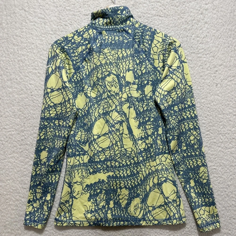 Nike Pro Women's Size M Blue Green 1/2 Zip Long‎ Sleeve Activewear Pullover Logo